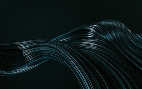 Smooth wavy lines on a black background