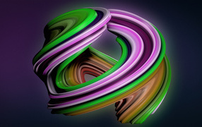 Извилистая разноцветная 3д абстракция