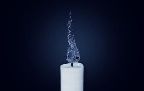 Водяное пламя белой свечи 3д графика