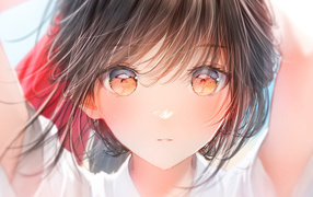 big brown eyes anime girl