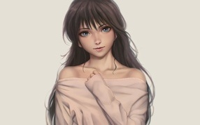 cute blue eyed anime girl