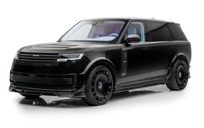 Front view of the black 2023 Mansory Range Rover SV LWB Heritage SUV