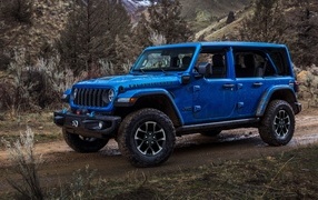 Синий Jeep Wrangler Unlimited Rubicon X 4xe, 2024 года