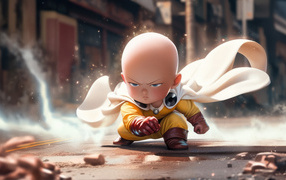Little child superhero