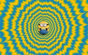 Minion on the background of abstraction