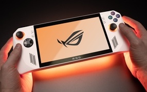 ASUS ROG Ally game console in hands