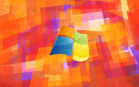 Windows logo on a colorful background