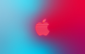 Apple logo on a gradient background