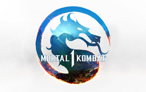 Logo of the computer game mortal kombat-1