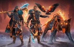 Warlike characters of the computer game Twilight pack for Assassin's Creed Valhalla