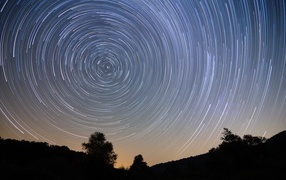 Circles of stars in the night sky