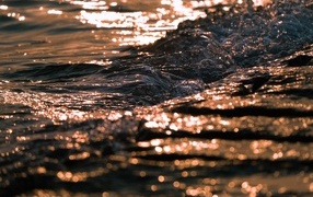 Sea water with waves close up