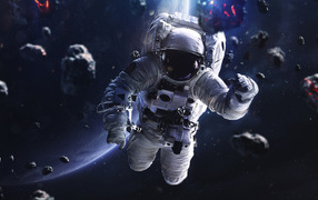 Astronaut caught in meteor shower