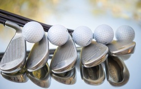 Golf clubs and balls