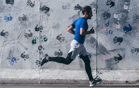 Male athlete jogging