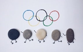 Olympic rings with stones