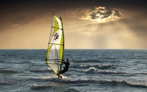 Windsurfing at sea