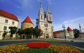 Beautiful view of Zagreb Cathedral, Croatia