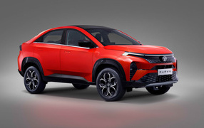 Red 2024 Tata Curvv Concept car