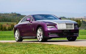 Lilac Rolls-Royce Specter car