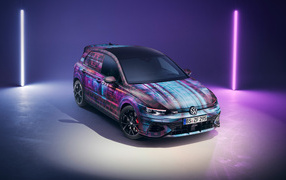 Разноцветный автомобиль Volkswagen Golf GTI Concept 2024 года