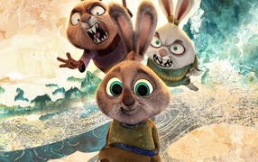 Hares from the new cartoon Kung Fu Panda 4