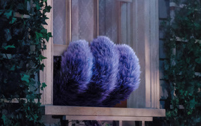 Paw in the window frame of the new film Imaginary Friends (IF), 2024