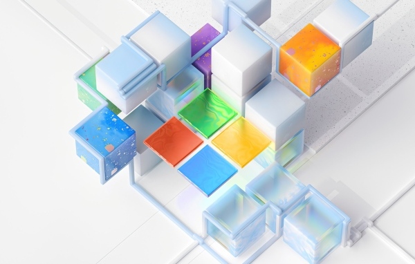 Multicolored Abstract Cubes for Windows 365