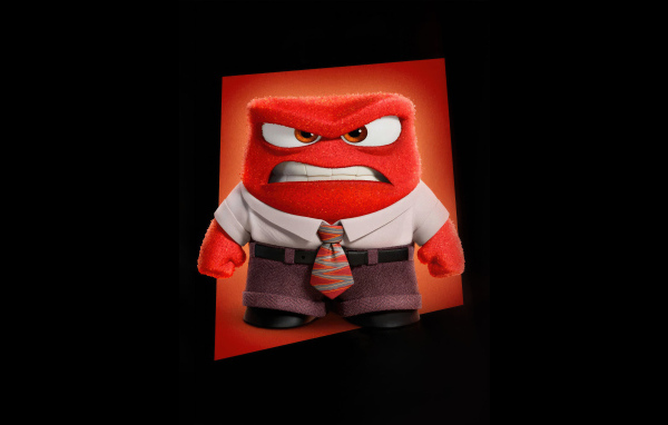 Character Anger of the new cartoon Puzzle 2 on a black background, 2024