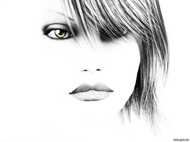 Sketch of a woman's face wallpapers and images - wallpapers, pictures
