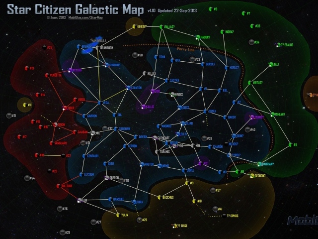 Map of the galaxy in the game Star Citizen wallpapers and images