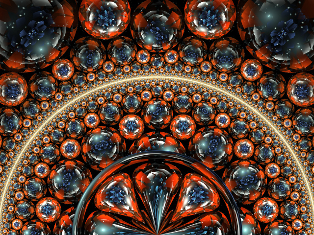 Multi-colored spheres, fractal pattern wallpapers and images