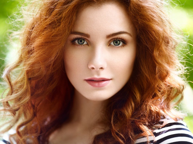 Beautiful Red Haired Girl With Green Eyes Wallpapers And Images