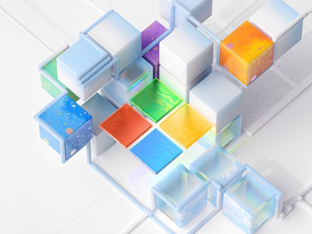 Multicolored Abstract Cubes for Windows 365