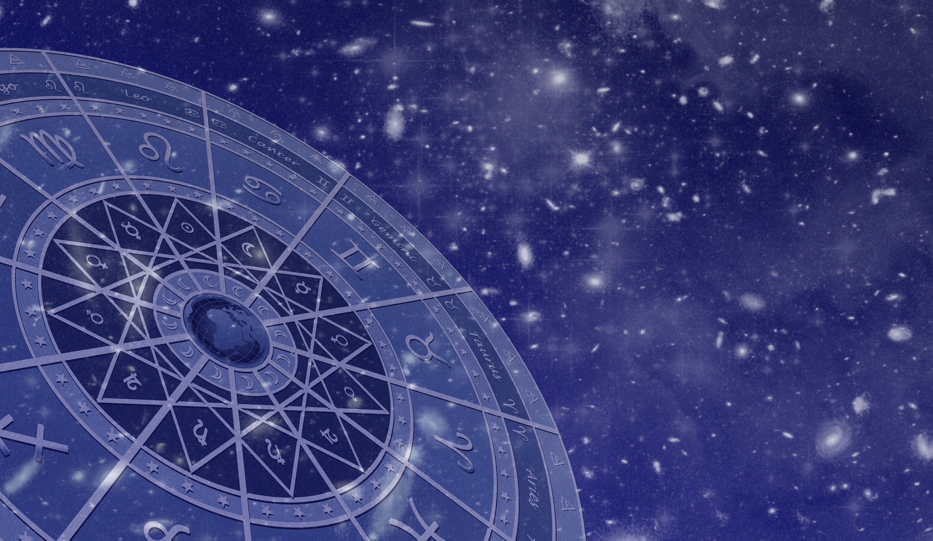 Signs of the zodiac on a blue background wallpapers and images