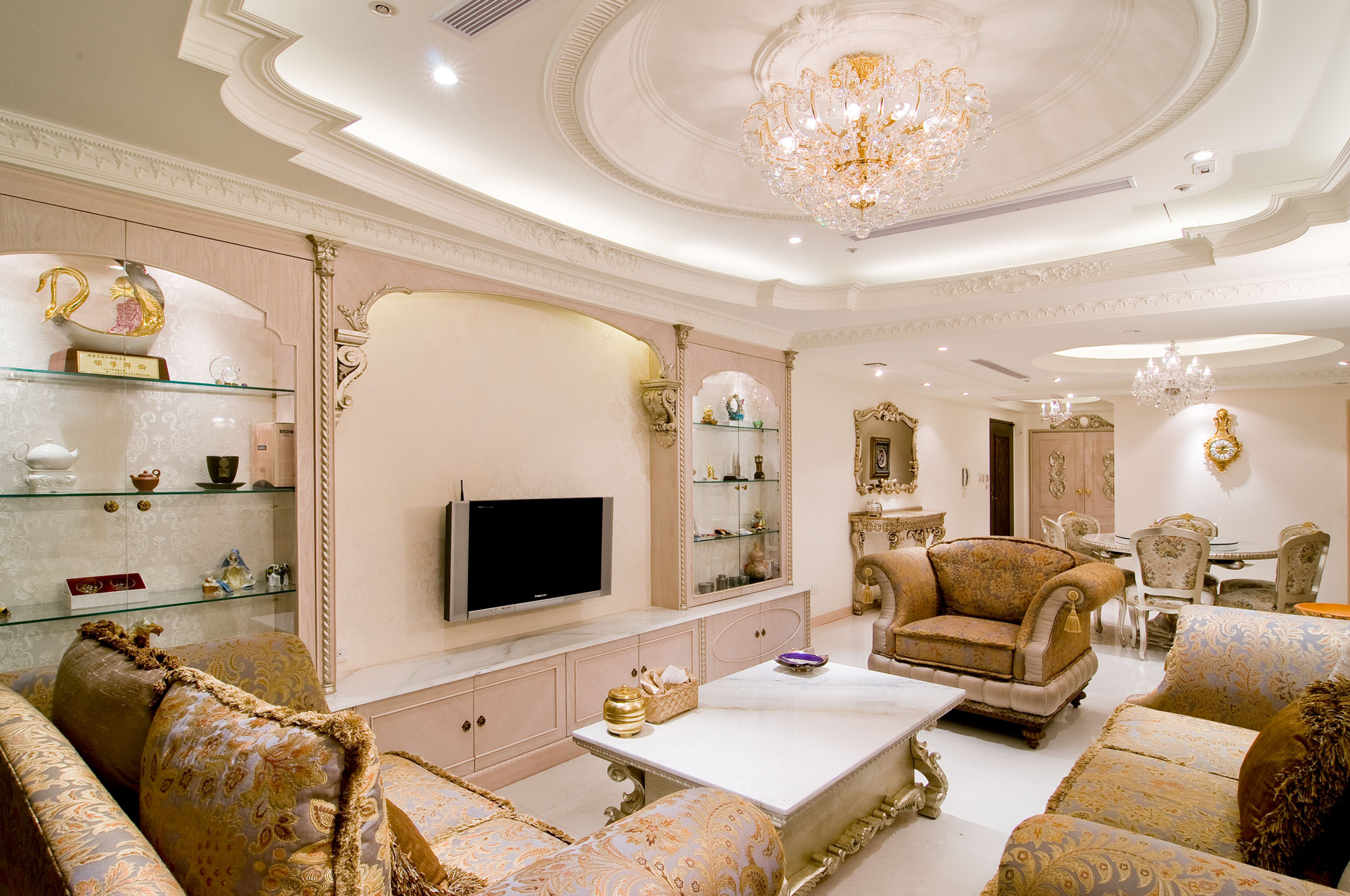 living room ceiling wallpaper design