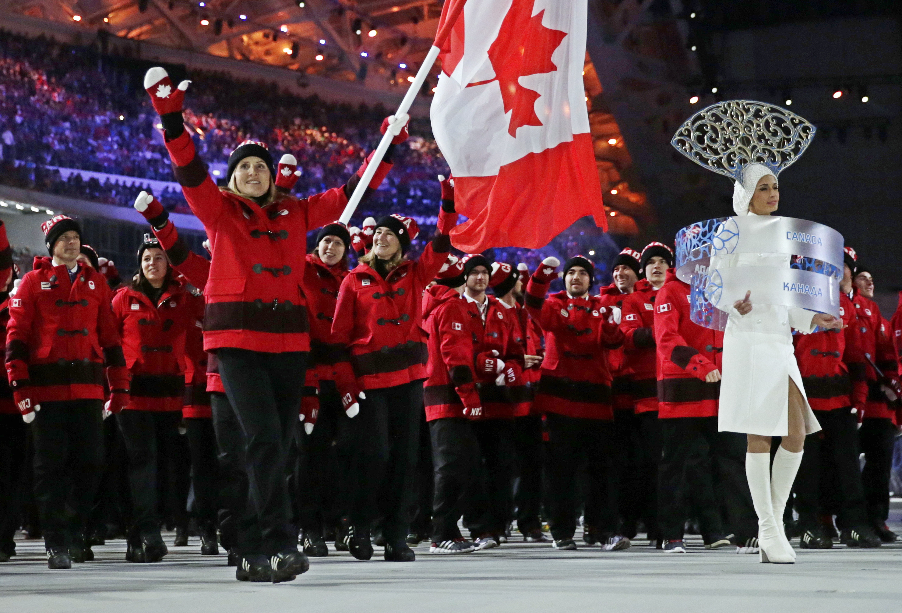 Team Canada at the opening of the Olympic Games in Sochi wallpapers and