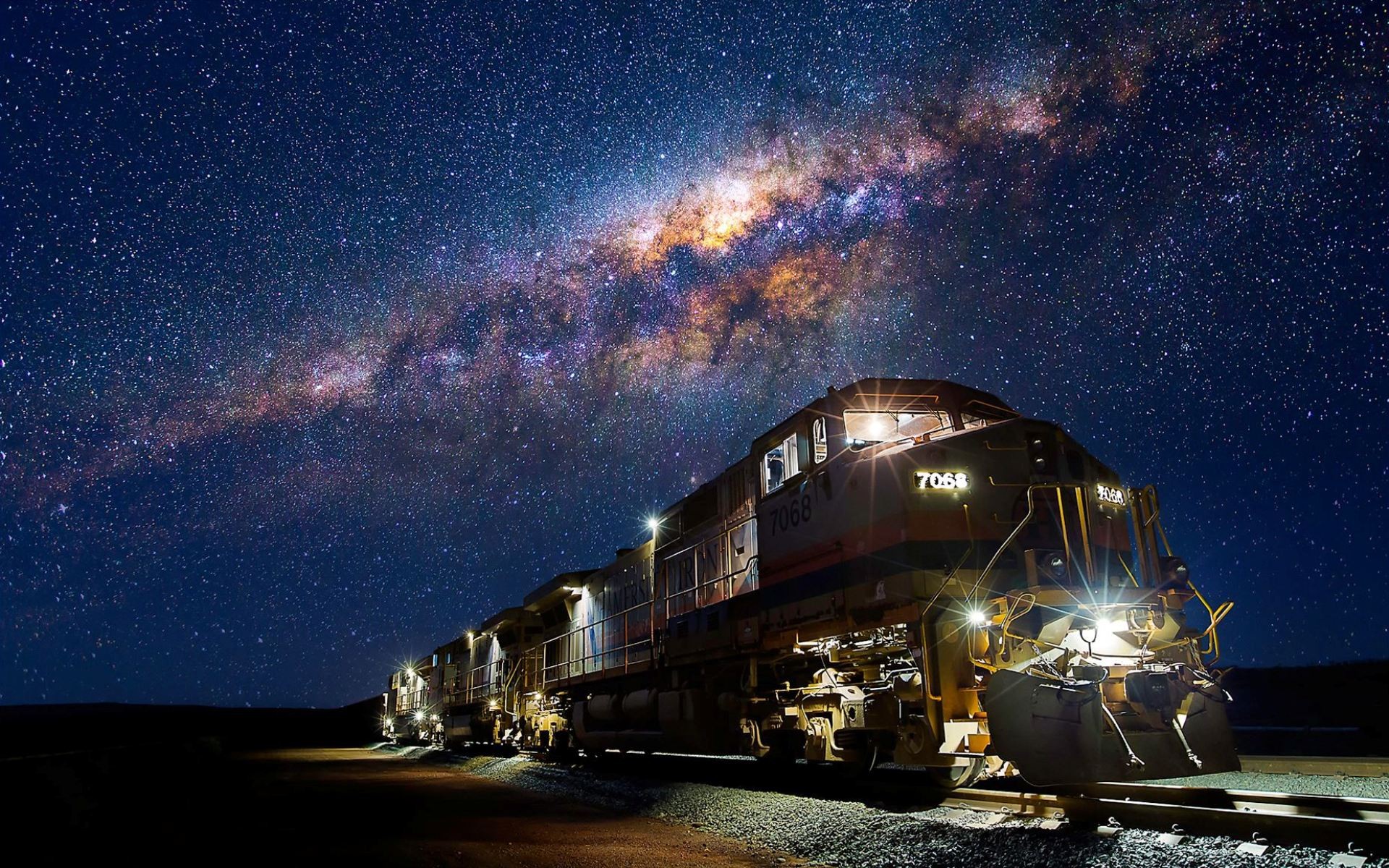 Night train under the stars wallpapers and images - wallpapers